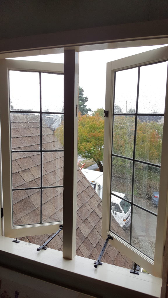 an opened out swing casment window in seattle wa